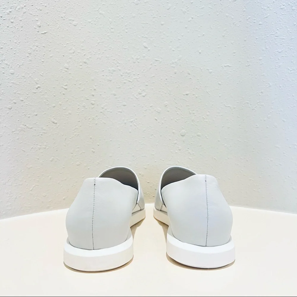 Franco Sarto White Bonza Leather Women’s Slip On Loafers Size 8.5 NEW